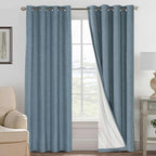 H.VERSAILTEX Linen Blackout Curtains 84 Inches Long 100% Blackout Thermal by HVERSAILTEX