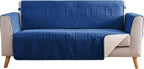 Blue Loveseat Covers for 2 Cushion Couch, Water-Repellent Covers for Love Seat by Pamhaven