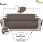 Easy-Going Reversible Couch Cover, Small Chair, Taupe/Ivory | Machine Washable - Image 3
