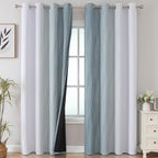 Stone Blue and Greyish White Blackout Curtains - Image 2