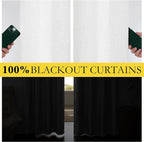 NICETOWN 100% Absolutely Blackout Linen Curtains - Image 3