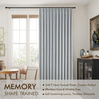MIULEE Grayish Blue Pinch Pleated 100% Blackout Curtains 40x108 Inches | Room - Image 3