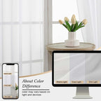 Sheer White Curtains for Bedroom Living Room 90 Inches Long 2 Panels Set - Image 7