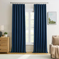 Pinch Pleated Curtains 104 Inches Long 2 Panels Set, Dark Indigo Blue Drapes by KEQIAOSUOCAI