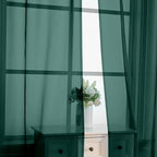 Hunter Green Sheer Curtains 96 Inches Long 2 Panels - Image 4