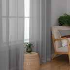Chyhomenyc Charcoal Grey Sheer Curtains 108 Inch Length 2 Panels, Extra Long - Image 4
