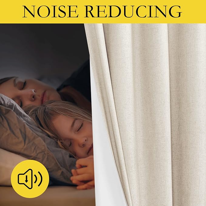 NICETOWN 100% Blackout Linen Curtains - Image 4