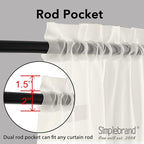 Simplebrand Ivory Sheer Curtains 63 Inch Length 2 Panels, Rod Pocket Solid - Image 2