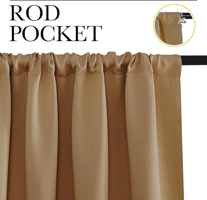 NICETOWN Kitchen Curtains, Short Blackout Drapes, 34 in x 45 in, Thermal - Image 2