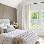 INOVADAY Linen Textured 100% Blackout Sliding Door Curtains 102x108 Beige | 1 - Image 3