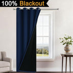 Yakamok Navy Blue Blackout Curtains 96" Long - Image 2