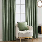 MIULEE Sage Green Velvet Curtains 52x108 inches Luxury Blackout Curtains | - Image 7