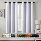 MIULEE Blackout Curtains for Bedroom 2 Panels 40x63 Inch Long Greyish White | by MIULEE