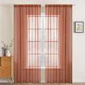 MIULEE Fall Burnt Orange Sheer Curtains 54 X 96 Inches, 2 Panels | Solid Color by MIULEE