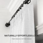 Pinch Pleated Linen White Blackout Curtains 95 Inches Long - Image 3
