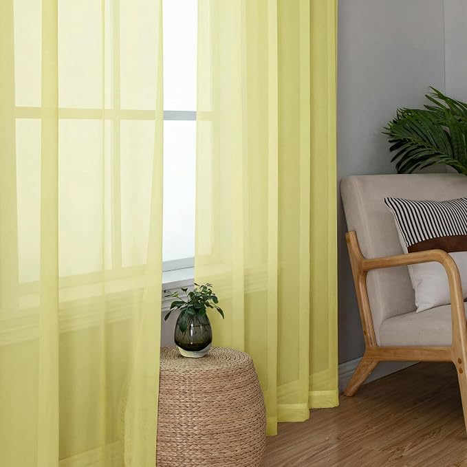 Sheer Curtains 90 inches Long 2 Panels Set - Image 8