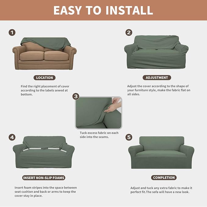 Easy-Going 100% Waterproof Couch Cover, 3 Cushion Oversized Sofa Cover | - Image 5