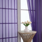 Sheer Purple Curtains 108 Inches Long 2 Panels Set, 59 Inch Extra Wide - Image 3