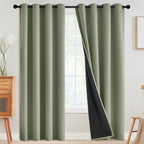 SimpleHome Light Sage 100% Blackout Curtains Room Darkening Living Room 96 | by SimpleHome