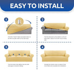 Stretch Chair Sofa Slipcover, Single Couch Cover, Champagne | 1-Piece Washable - Image 4