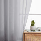 Light Grey Valances for Windows, Light Grey Sheer Curtains 14 Inch Length 2 - Image 7