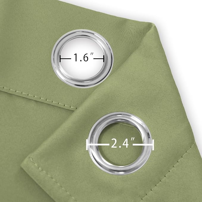Blackout Curtains 52 x 84 inches Long Sage Green Curtains Set of 2 Panels - Image 5
