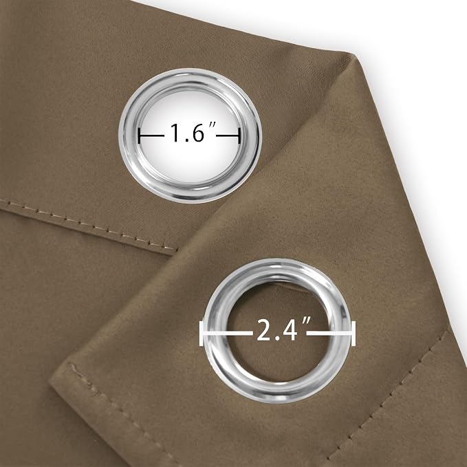Brown Blackout Curtains 52 x 63 Inch Length/Set of 2 Curtain Panels/Thermal - Image 5