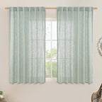 Light Sage Linen Curtains 45 Inches Long by LAMIT