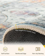 RELEANY Washable Area Rug, Large 9'x12', Water Repellent, Pet Friendly - Image 4