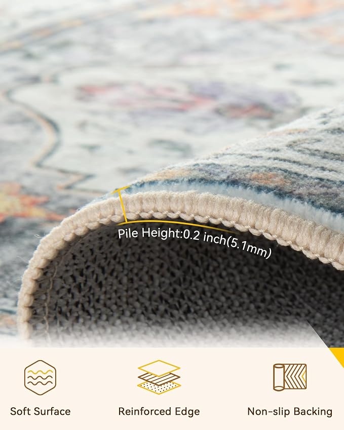 RELEANY Washable Area Rug, Large 10'x12', Water Repellent, Pet Friendly - Image 5