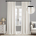 MIULEE Velvet Curtains 50W x 102L 2 Panels Ivory Blackout Curtains | Luxury by MIULEE