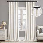 MIULEE Velvet Curtains 50W x 102L 2 Panels Ivory Blackout Curtains | Luxury by MIULEE
