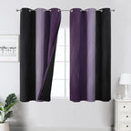 Black and Purple Ombre Blackout Curtains 45 Inch Length | Room Darkening by ESTELARTEXTILER