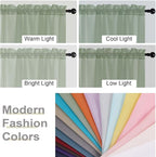 Sheer Sage Green Curtains for Bedroom Living Room 63 Inch Length 2 Panels - Image 7