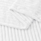 BEDELITE Ribbed Jacquard White Fleece Throw Blanket - Image 4