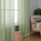 Chyhomenyc Light Green Sheer Curtains 78 Inches Long 2 Panels Set - Image 2
