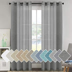 H.VERSAILTEX Natural Linen Blended Window Curtain Panels by HVERSAILTEX