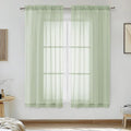 Light Green Sheer Curtains 54 Inches Long 2 Panels by OVZME
