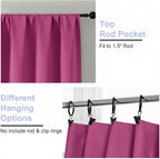 Simplebrand Ava Hot Pink Short 36 Inches Blackout Curtain 2 Panels Set - Image 4