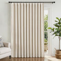 INOVADAY Linen Textured 100% Blackout Sliding Door Curtains 102x84 Cream | 1 by INOVADAY