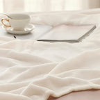 Bedsure GentleSoft Fleece Blanket Twin Size Cream - Image 3