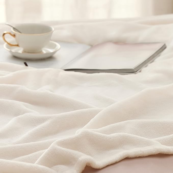 Bedsure GentleSoft Cream Throw Blanket - Image 3