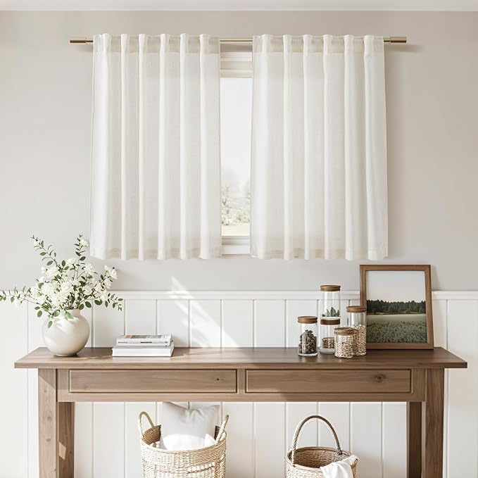 Cafe Linen Curtains 30 Inch Length - Image 7