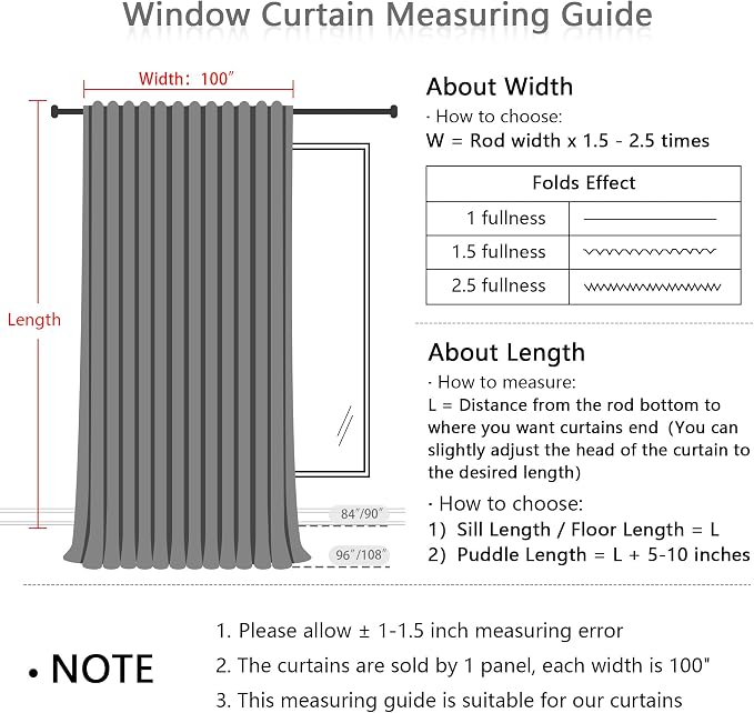 MYSKY HOME Living Room Curtains 90 Inches Long Farmhouse Light Filtering - Image 9