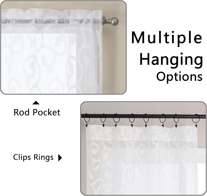 Furman Sheer White Curtains 90 inches Long - Image 4