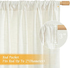 Light Filtering Cream Linen Blended Curtains 63 Inch - Image 3