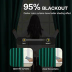 Dark Green Blackout Curtains 72 Inches Long, Pinch Pleated Drapes - Image 3