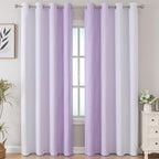 Lilac and Greyish White Ombre Blackout Curtains Living Room 102 Inch Long | - Image 2