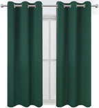 Dark Green Bedroom Blackout Curtains/38 x 54 Inch Long/Set of 2 Curtain - Image 2