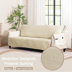 Soft Quilted Couch Cover with Pockets - Image 2